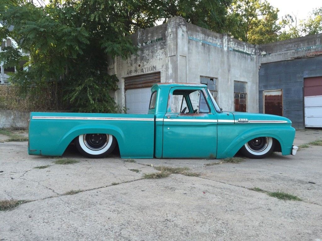 1963 Ford F 100 Speed shop Bagged Patina Chevy shop truck