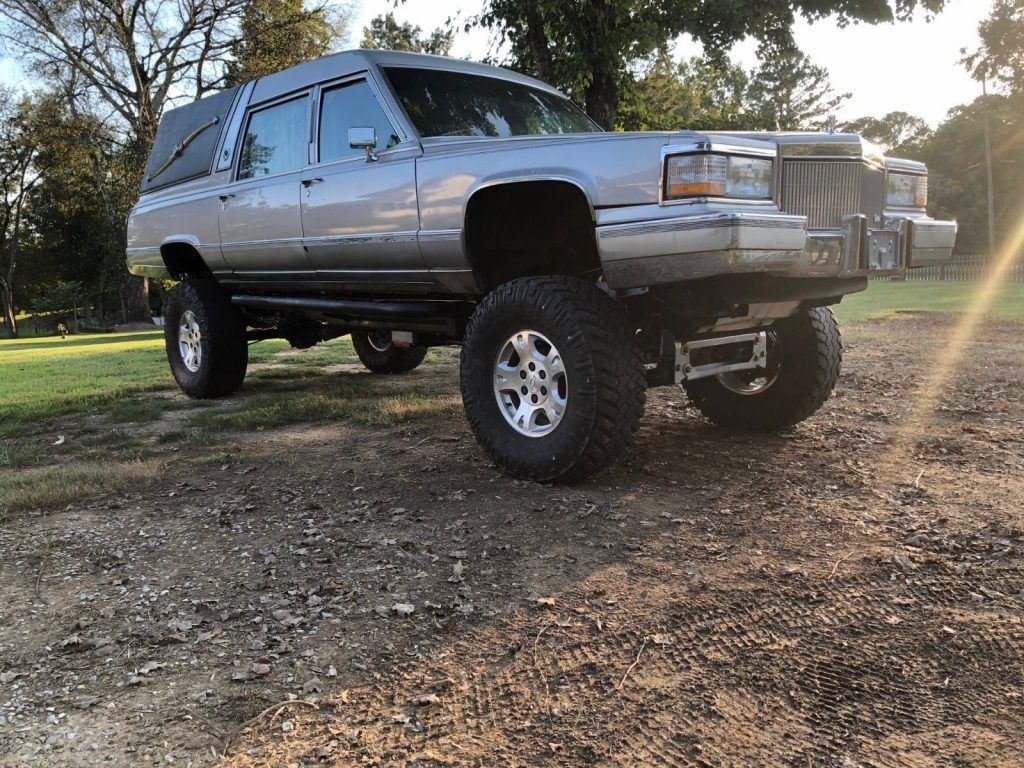 lifted 1991 Cadillac Brougham hearse custom