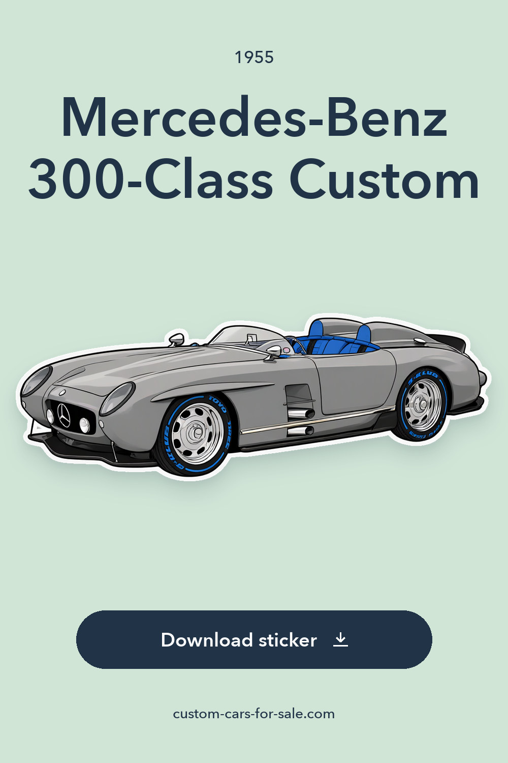 1955 Mercedes-Benz 300-Class Custom 188 Miles Gray Convertible V8 sticker preview